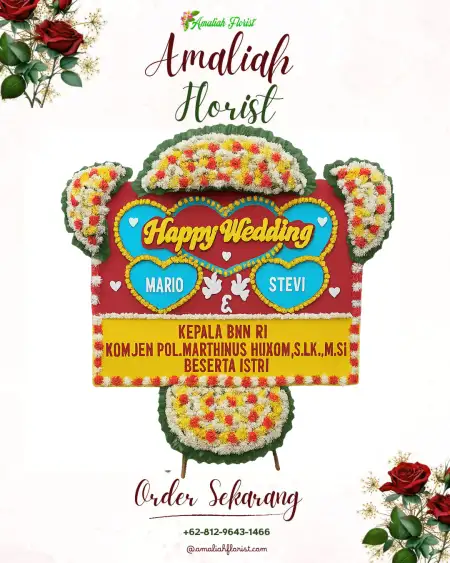 Papan Bunga Pernikahan Ranca Bango